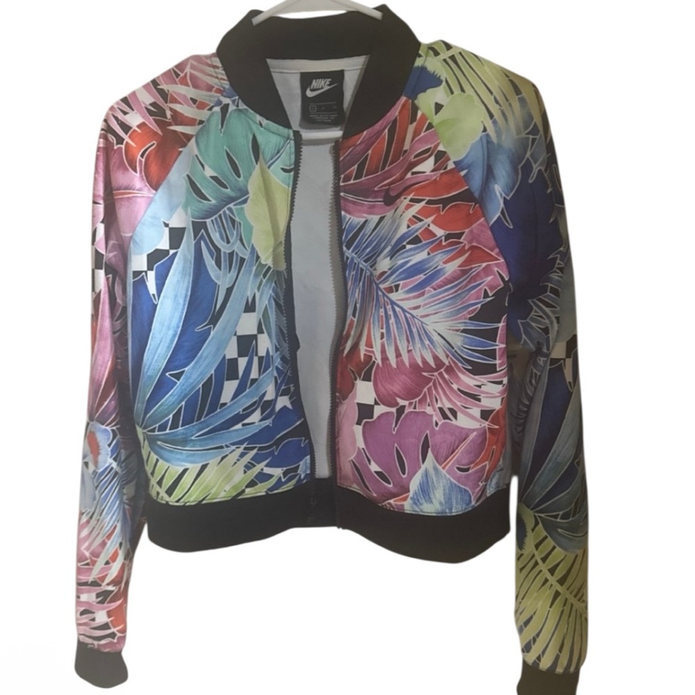Nike Women's Vibrant Leaf Print Bomber Jacket